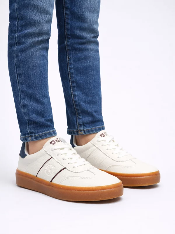 Sneakersy dziecięce ze skóry ekologicznej białe SS374024 101