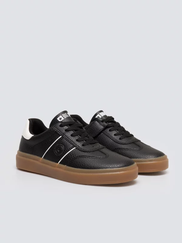 Sneakersy dziecięce ze skóry ekologicznej czarne SS374025 906