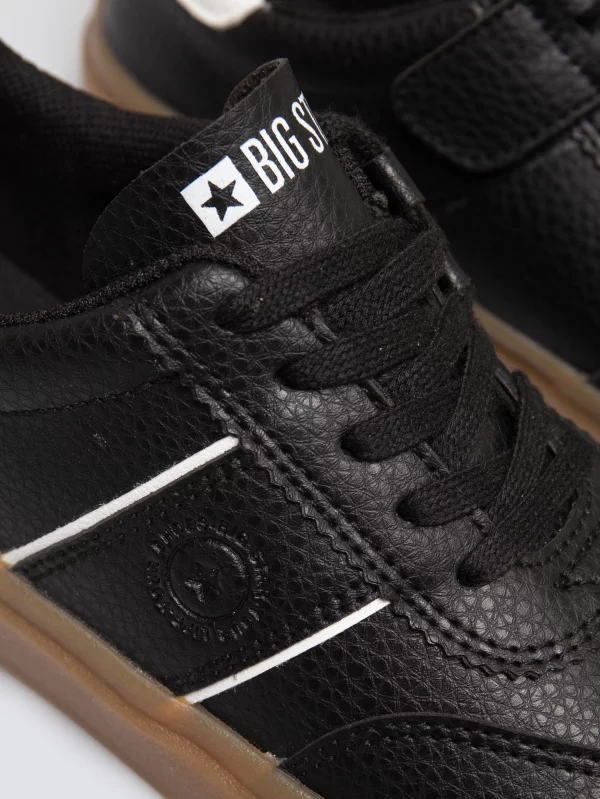 Sneakersy dziecięce ze skóry ekologicznej czarne SS374025 906