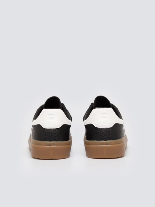 Sneakersy dziecięce ze skóry ekologicznej czarne SS374025 906