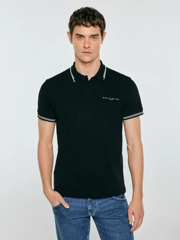 Koszulka męska polo czarna Wladym 906