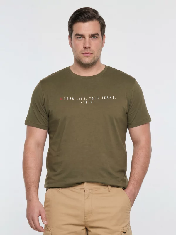 Koszulka męska z nadrukiem khaki Oliver 303