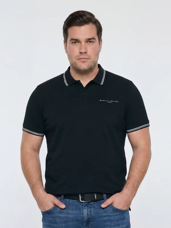 Koszulka męska polo czarna Wladym 906