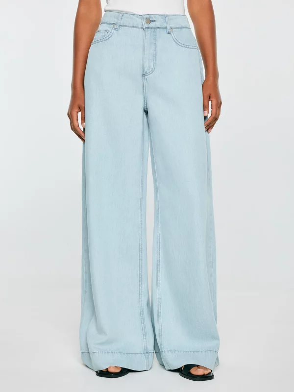 Spodnie damskie jeansowe wide niebieskie Colette 163
