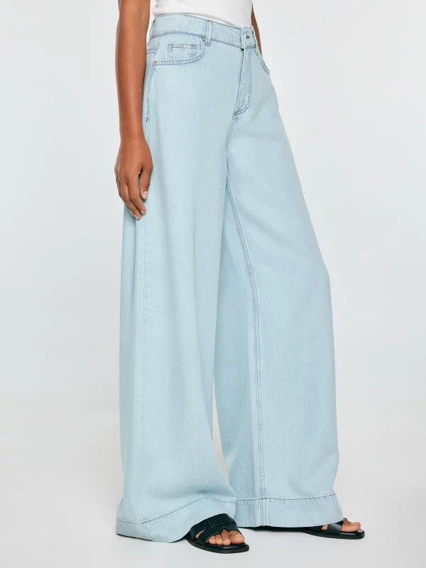 Spodnie damskie jeansowe wide niebieskie Colette 163