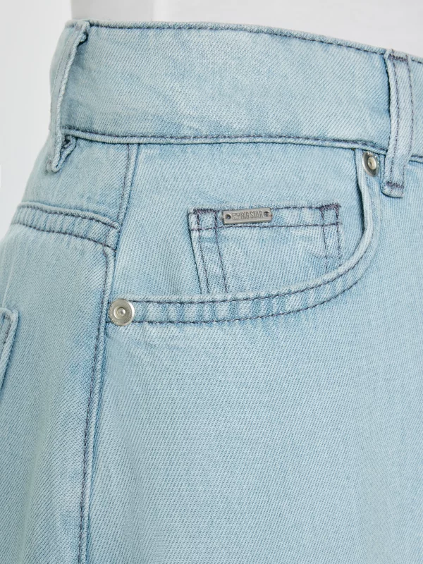 Spodnie damskie jeansowe wide niebieskie Colette 163