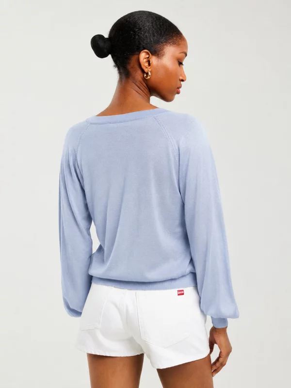 Sweter damski z wiskozy niebieski Simona 400