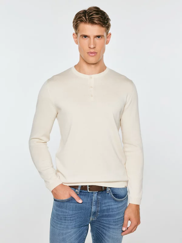 Sweter męski bawełniany perłowy Finos 103