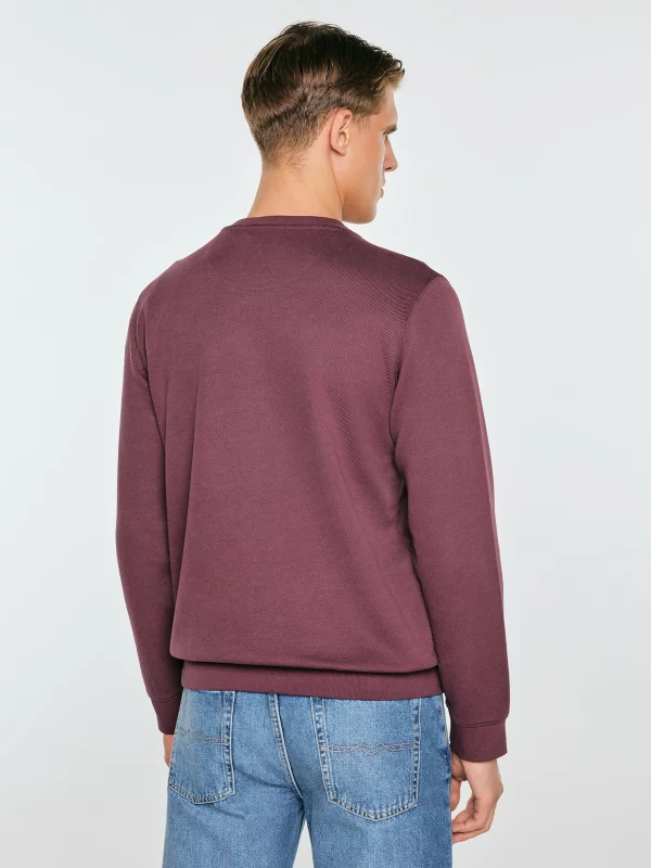 Bluza męska ze strukturalnej dzianiny bordowa Bremen 604