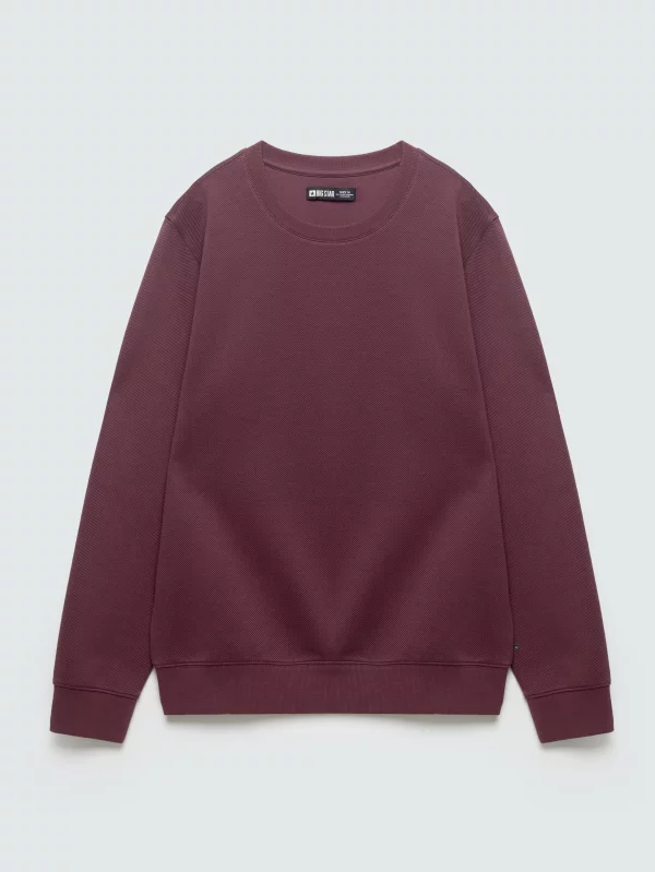 Bluza męska ze strukturalnej dzianiny bordowa Bremen 604