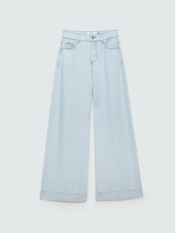 Spodnie damskie jeansowe wide niebieskie Colette 163