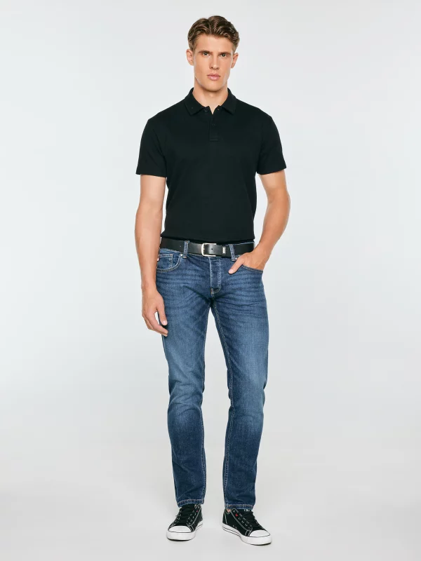 Koszulka męska polo czarna Nisser 906