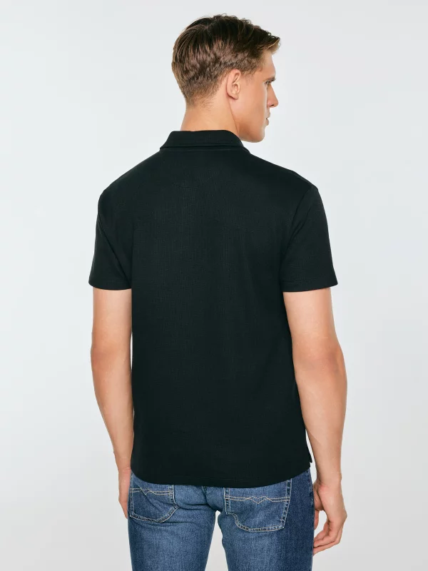 Koszulka męska polo czarna Nisser 906
