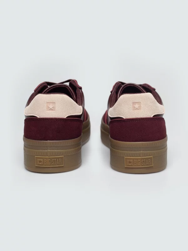 Sneakersy damskie na platformie bordowe UU274013 604