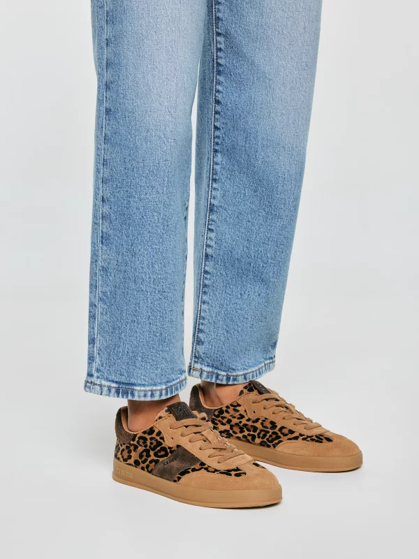 Sneakersy damskie ze skóry naturalnej zamszowej beżowe UU274030 801