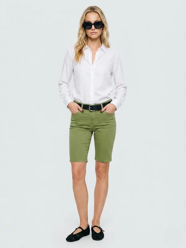 Szorty damskie jeansowe zielone Kira 357