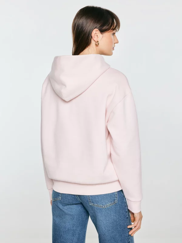 Bluza damska z kapturem i haftowanym logo różowa Afraja 600