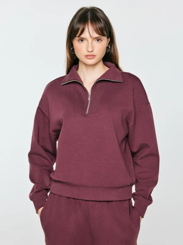 Bluza damska z golfem bordowa Dariana 604
