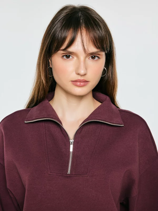 Bluza damska z golfem bordowa Dariana 604