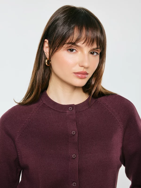 Kardigan damski bawełniany bordowy Karina 604