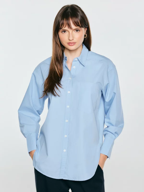 Koszula damska oversize niebieska Lamesa 401