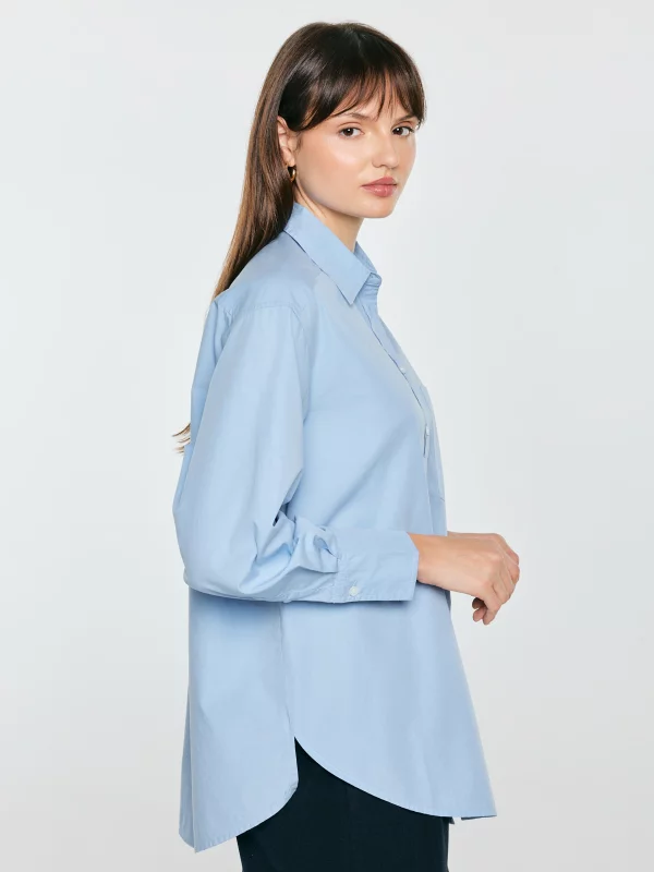 Koszula damska oversize niebieska Lamesa 401