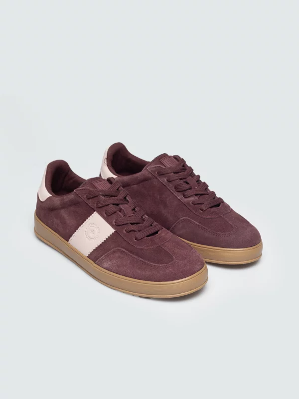 Sneakersy damskie zamszowe bordowe UU274007 604