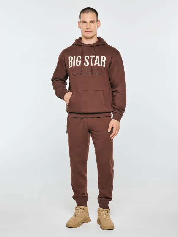Bluza z kapturem i logo BIG STAR brązowa ASHLYNO 804
