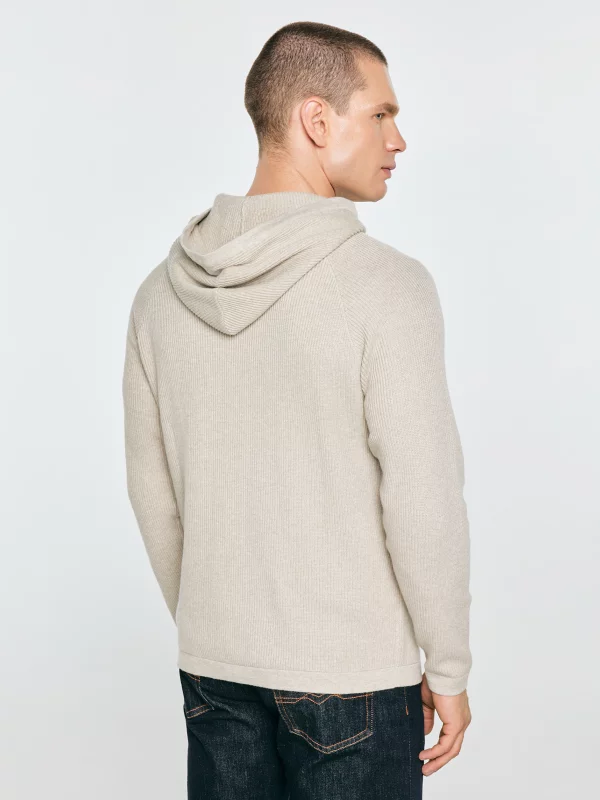 Sweter męski z kapturem beżowy Hoodson 800