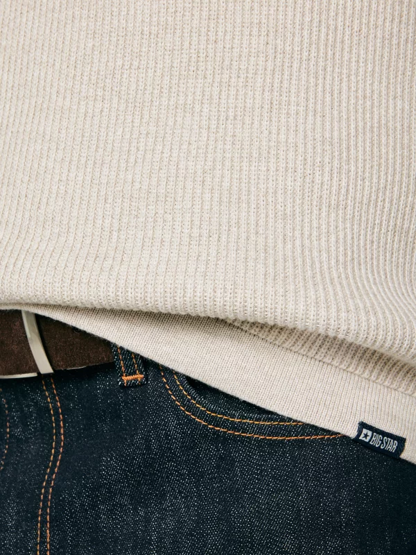 Sweter męski z kapturem beżowy Hoodson 800