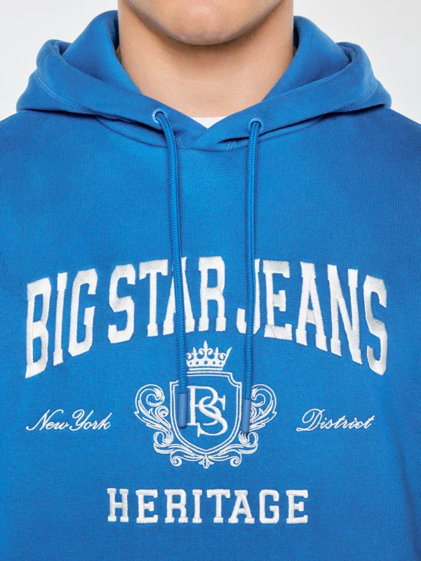 Bluza męska z kapturem i logo BIG STAR niebieska Noel 401