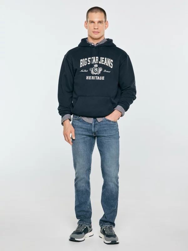 Bluza męska z kapturem i logo BIG STAR granatowa Noel 403