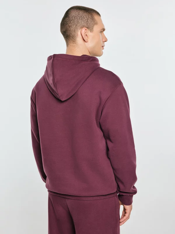 Bluza męska z kapturem i logo BIG STAR bordowa Noel 604