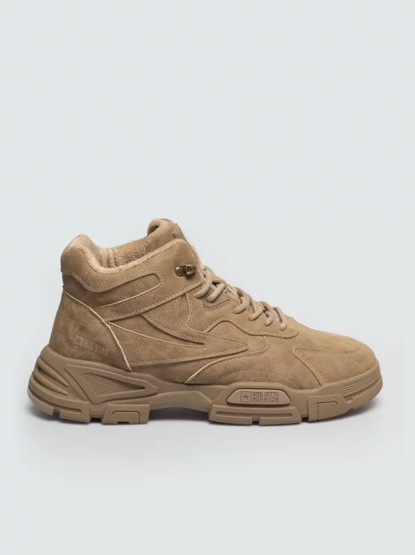 Sneakersy męskie ocieplane beżowe OO174581 801