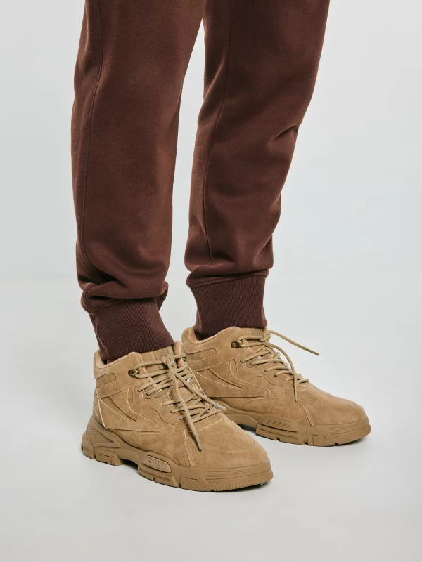 Sneakersy męskie ocieplane beżowe OO174581 801