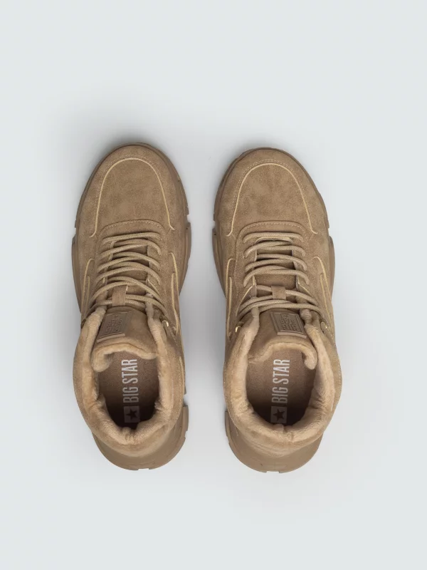 Sneakersy męskie ocieplane beżowe OO174581 801