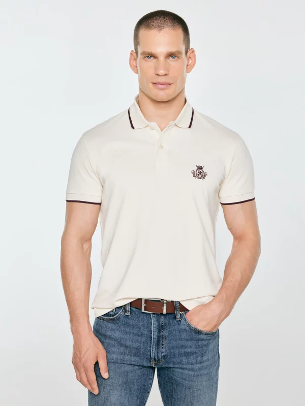 Koszulka męska polo perłowa Seller 103