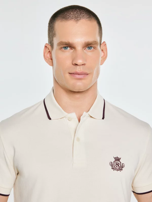 Koszulka męska polo perłowa Seller 103