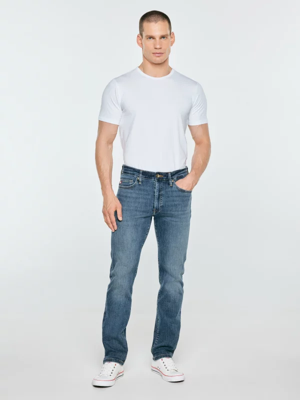 Jeansy męskie dopasowane niebieskie Terry High Waist 465