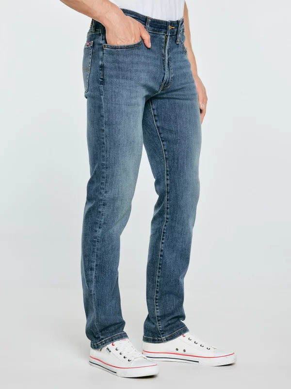 Jeansy męskie dopasowane niebieskie Terry High Waist 465