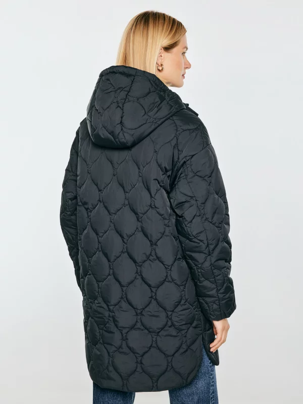 Płaszcz damski oversize pikowany z wypełnieniem czarny Callie 906