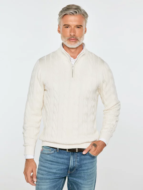 Sweter męski biały Denwer 100