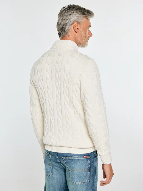 Sweter męski biały Denwer 100