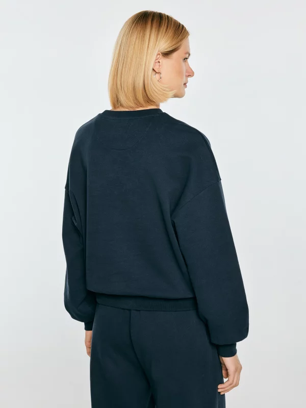 Bluza damska z haftem granatowa Fotyna 403