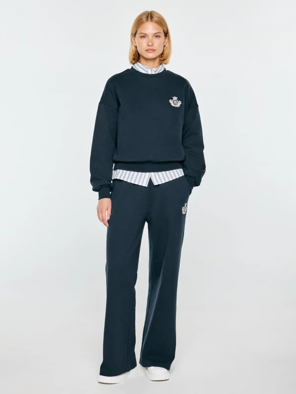 Bluza damska z haftem granatowa Fotyna 403