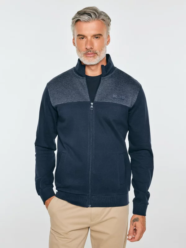 Bluza męska ze stójką granatowa Joe 403