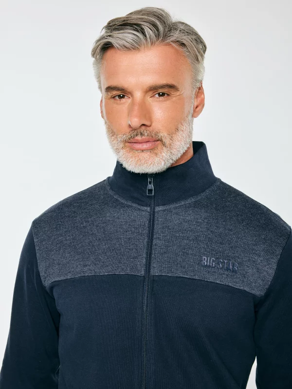 Bluza męska ze stójką granatowa Joe 403