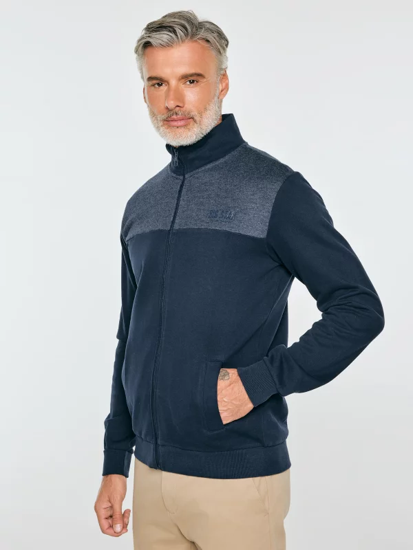 Bluza męska ze stójką granatowa Joe 403