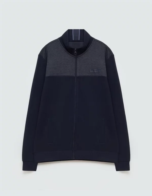 Bluza męska ze stójką granatowa Joe 403