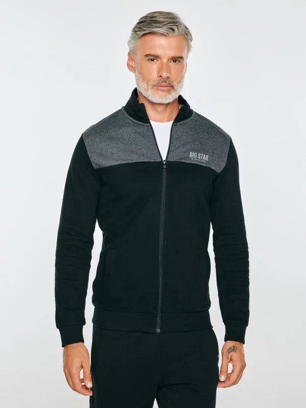 Bluza męska ze stójką czarna Joe 906